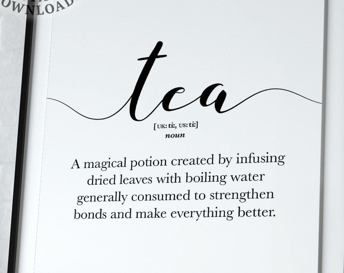 Tea Definition Funny Magical Potion Dictionary Kitchen Gift Poster