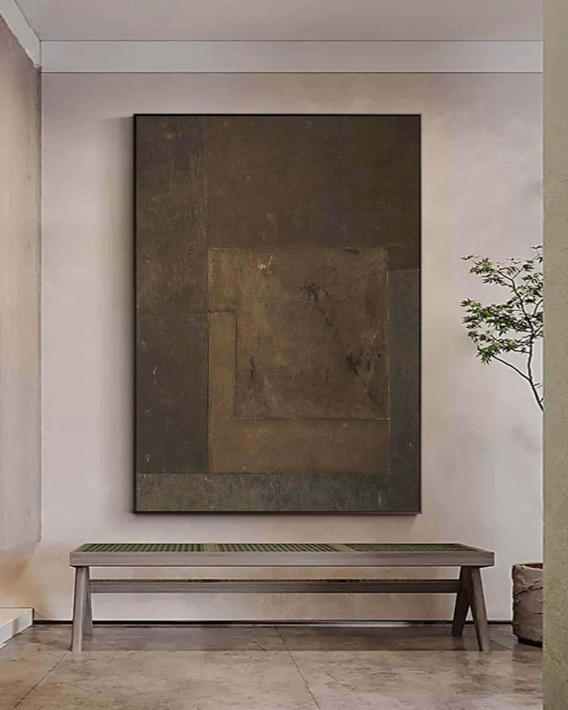 Brown Wabi-Sabi Abstract Art Print, Minimalist Decor - Image 2