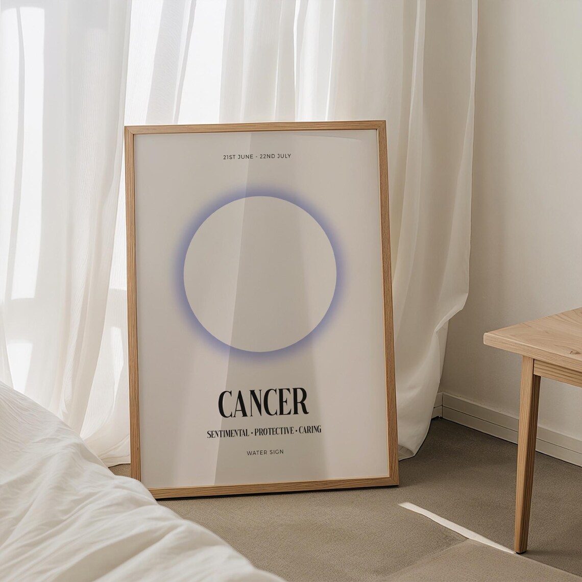 Cancer Zodiac Water Sign Glowing Aura Circle Astrology Poster