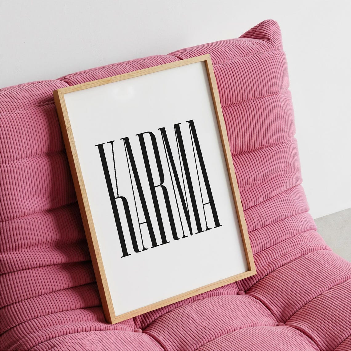 Karma Bold Black Serif Typography Minimalist Decor Art Poster