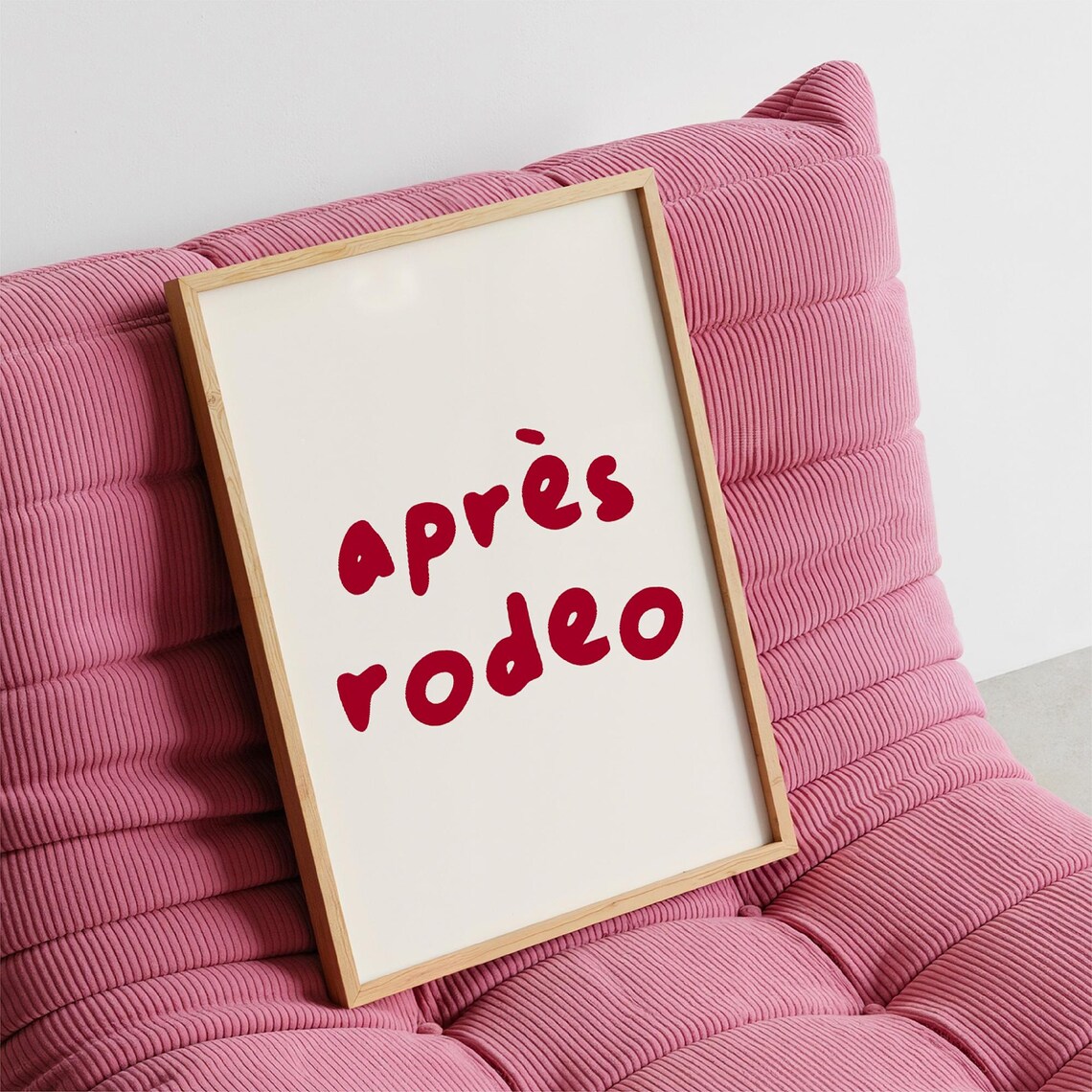 Apres Rodeo Red Handwritten Typography Western Quote Art Print