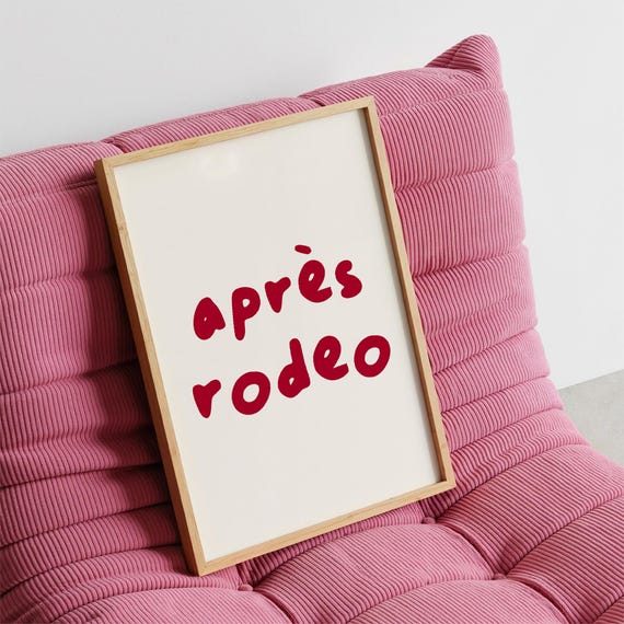 Aprs Rodeo Cowgirl Print Retro Western Wall Art