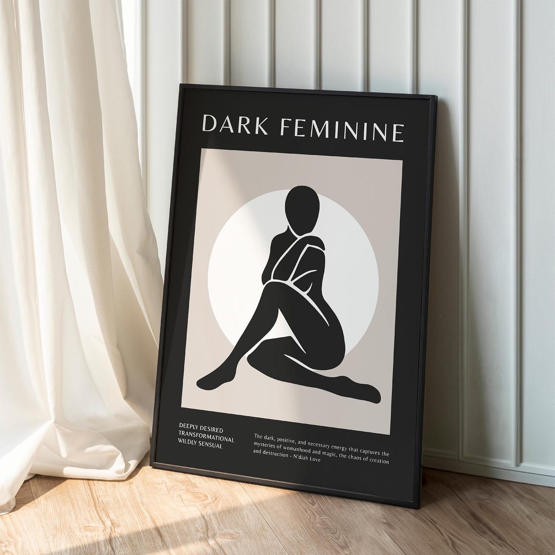 Dark Feminine Art Print Matisse Abstract Goddess Figure