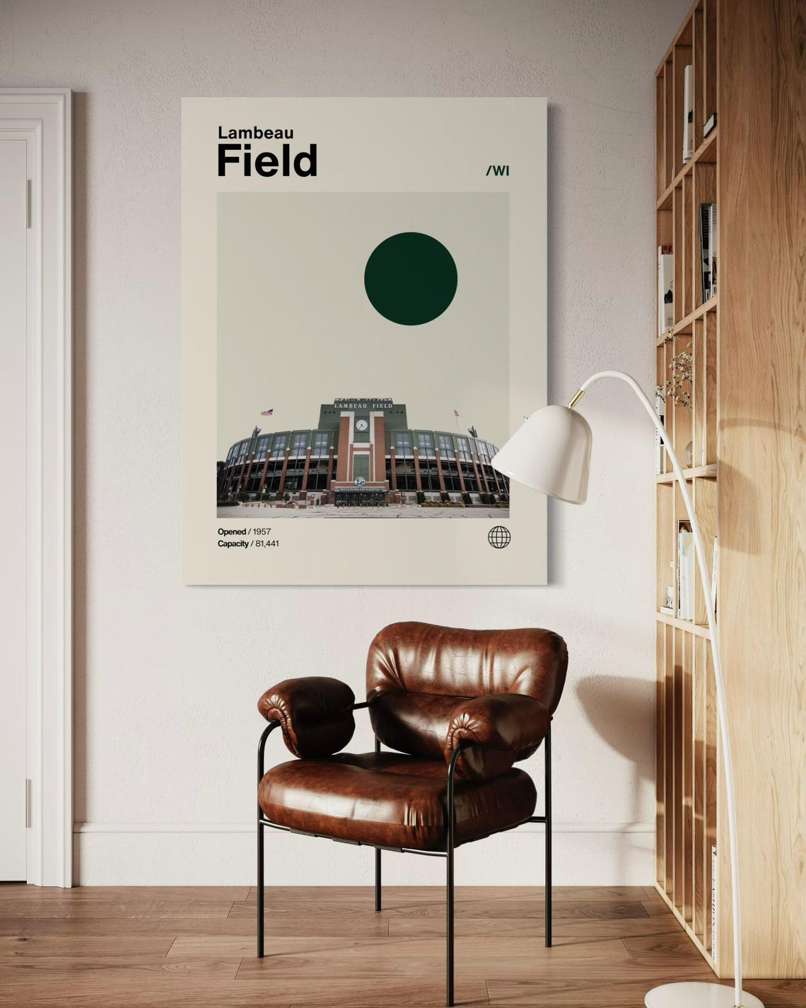 Lambeau Field Green Bay Packers NFL Home Minimalist Stadium Poster Art - Image 3