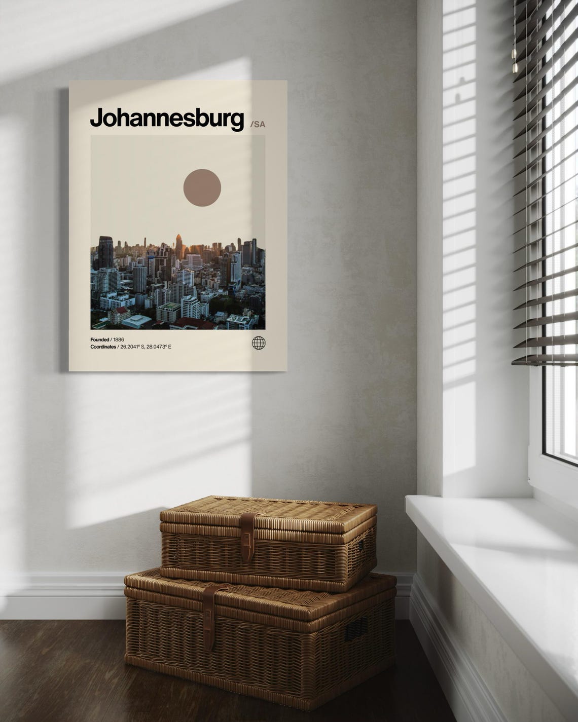 Johannesburg Poster Minimalist Helvetica Mid Century Modern Johannesburg Travel Print Johannesburg Wall Art Johannesburg South Africa - Image 2