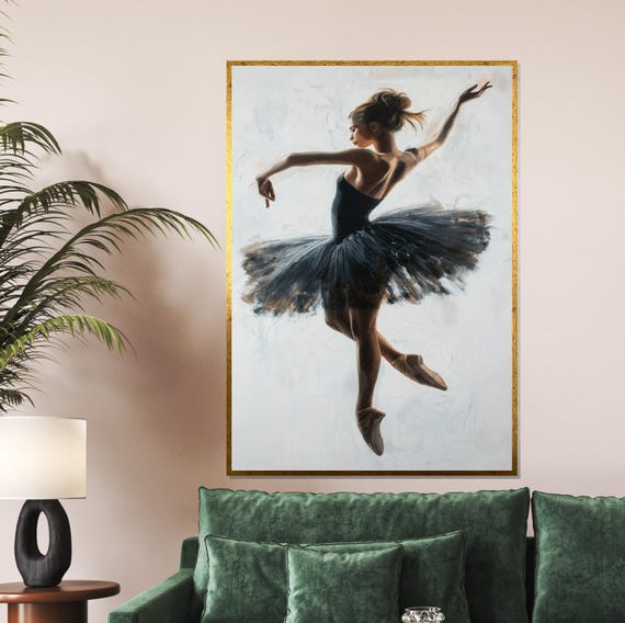 Ballerina Art Elegant Dancer Wall Print Ballet Wall Art Graceful Dance Wall Art Design Ready To Hang Dcor