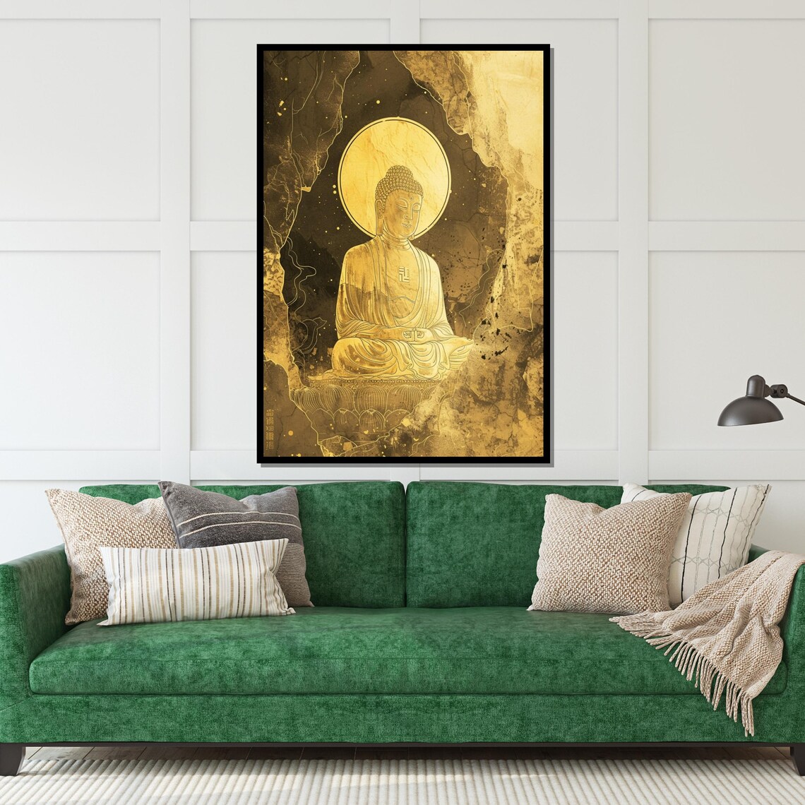 Golden Buddha Halo Gold Leaf Meditation Zen Serene Art Poster - Image 5