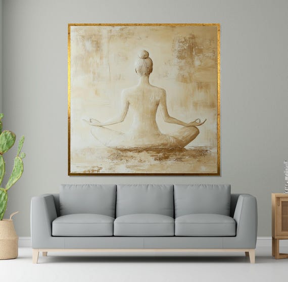 Serene Yoga Pose Meditation Wall Art Zen Figure Print Wall Art Design Relaxing Dcor Ready To Hang Decoration