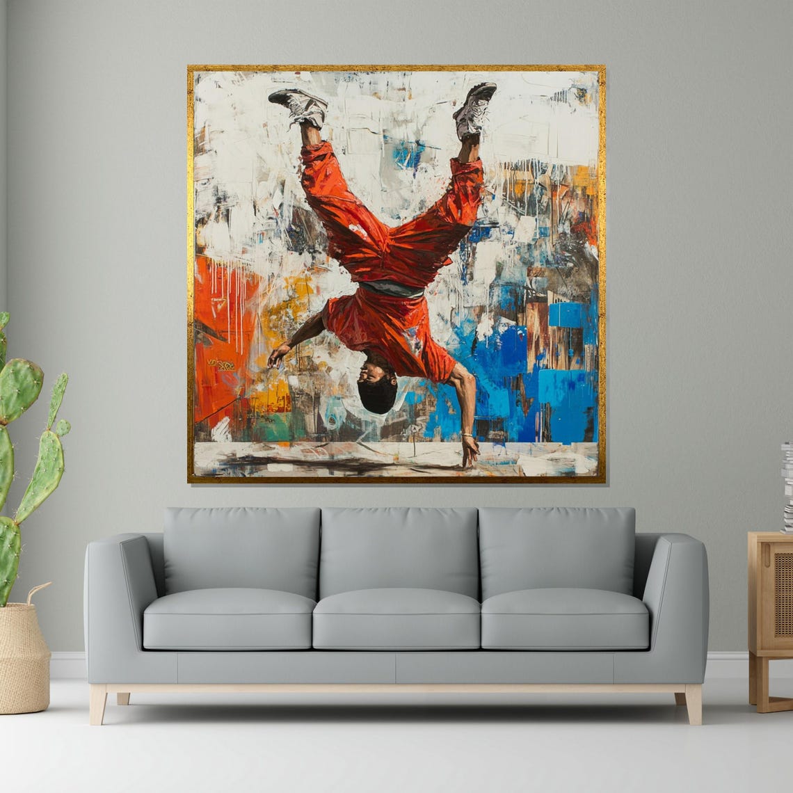 Breakdancer Headstand Graffiti Style Urban Street Dance Poster