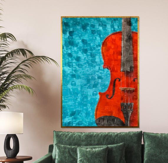 Violin Elegance Musical Instrument Wall Art Violin Artwork Wall Art Design Ready To Hang Decoration