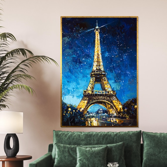 Eiffel Tower Night Paris Art Print, Cityscape