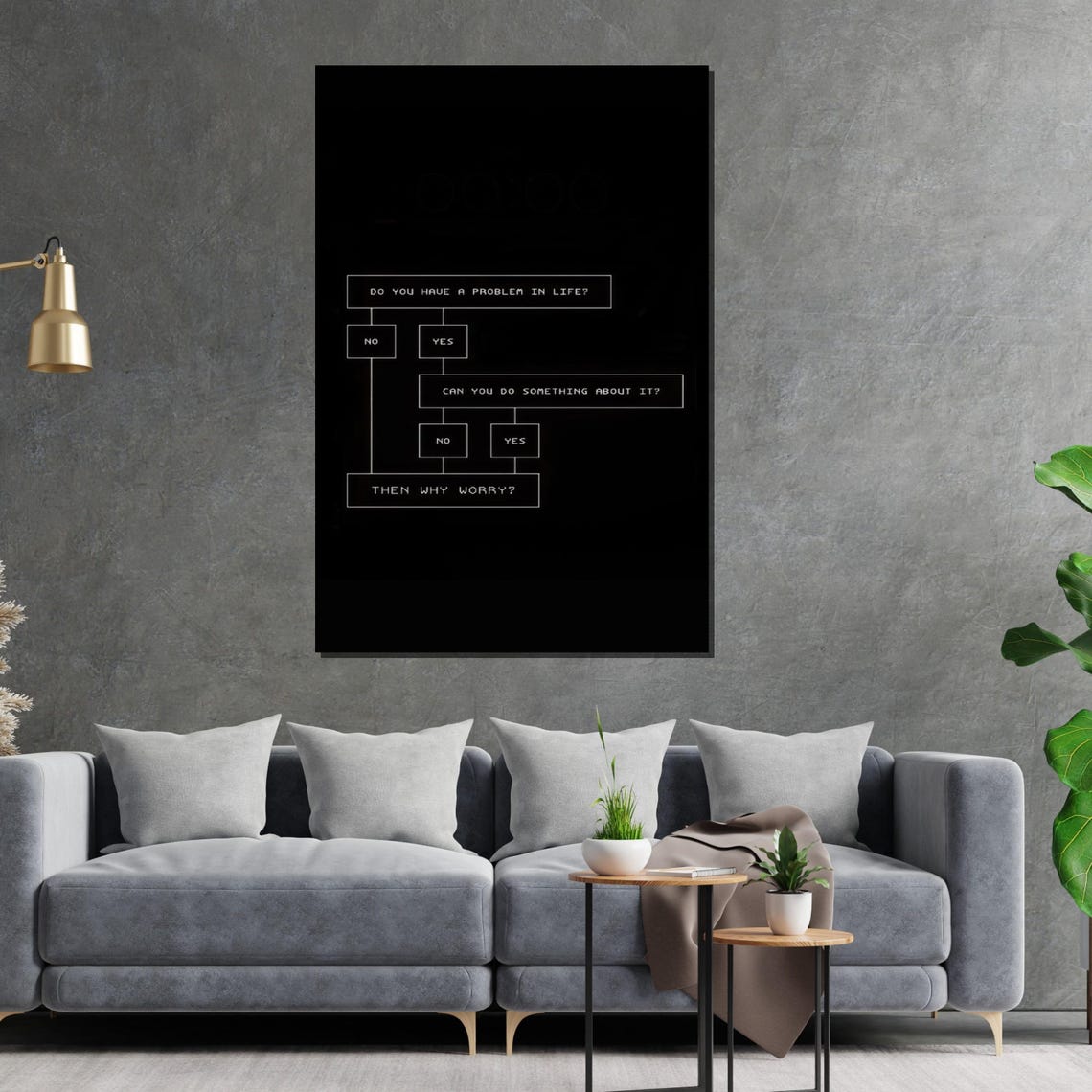 Do You Have A Problem In Life Flowchart Black Motivational Poster