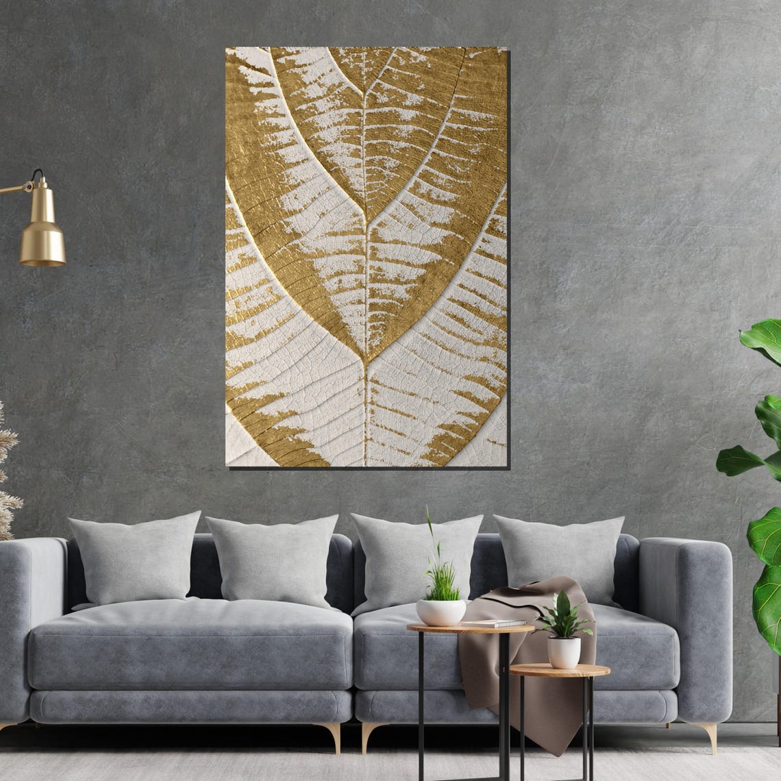 Gold Leaf Botanical Texture White Elegant Luxury Nature Poster - Image 5
