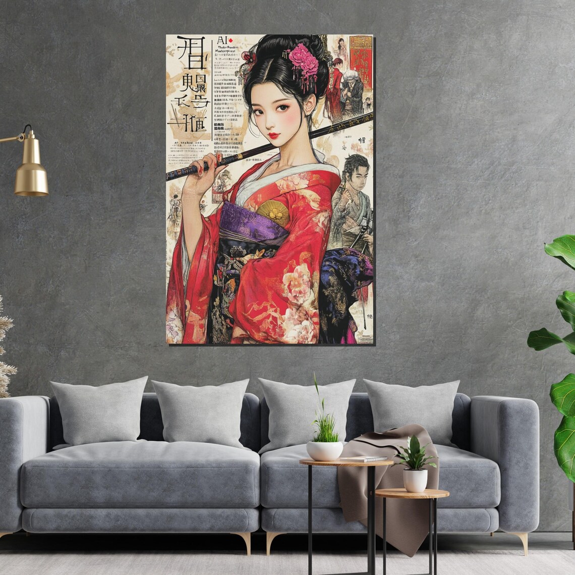 Geisha Elegance Japanese Kimono Lady Art Print - Image 2