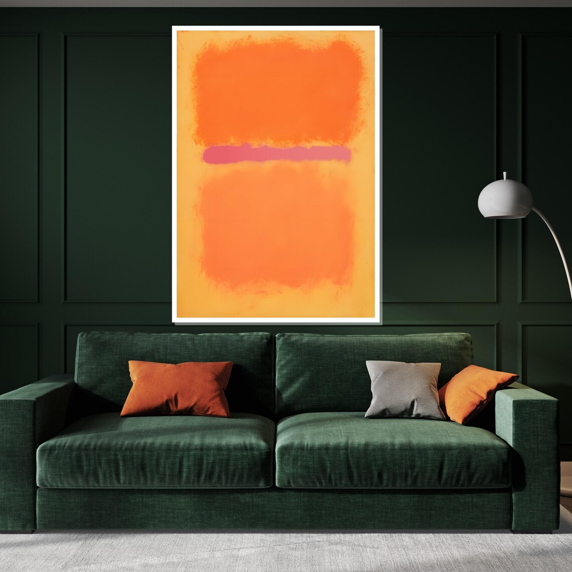 Orange Abstract Rothko Style Art Modern Wall Art Color Field Abstract Expressionism Ready To Hang Decor Art Print - Image 3