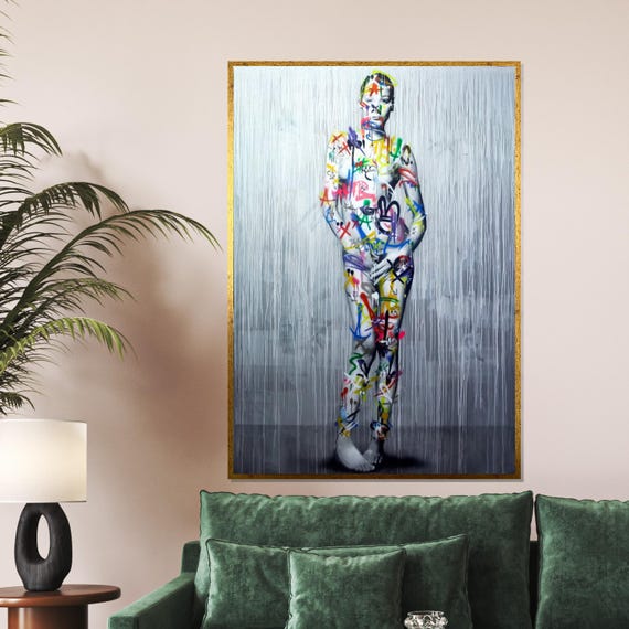 Graffiti Art Abstract Human Figure Colorful Wall Art Modern Design Ready To Hang Decoration Urban Street Style Decor