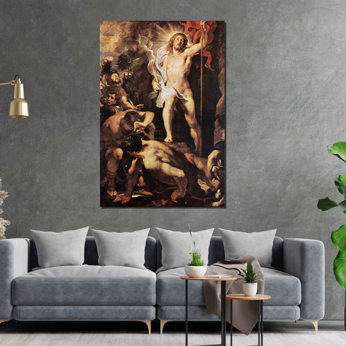 Resurrection Of Jesus Christ With Banner Biblical Triumph Wall Art - Image 2