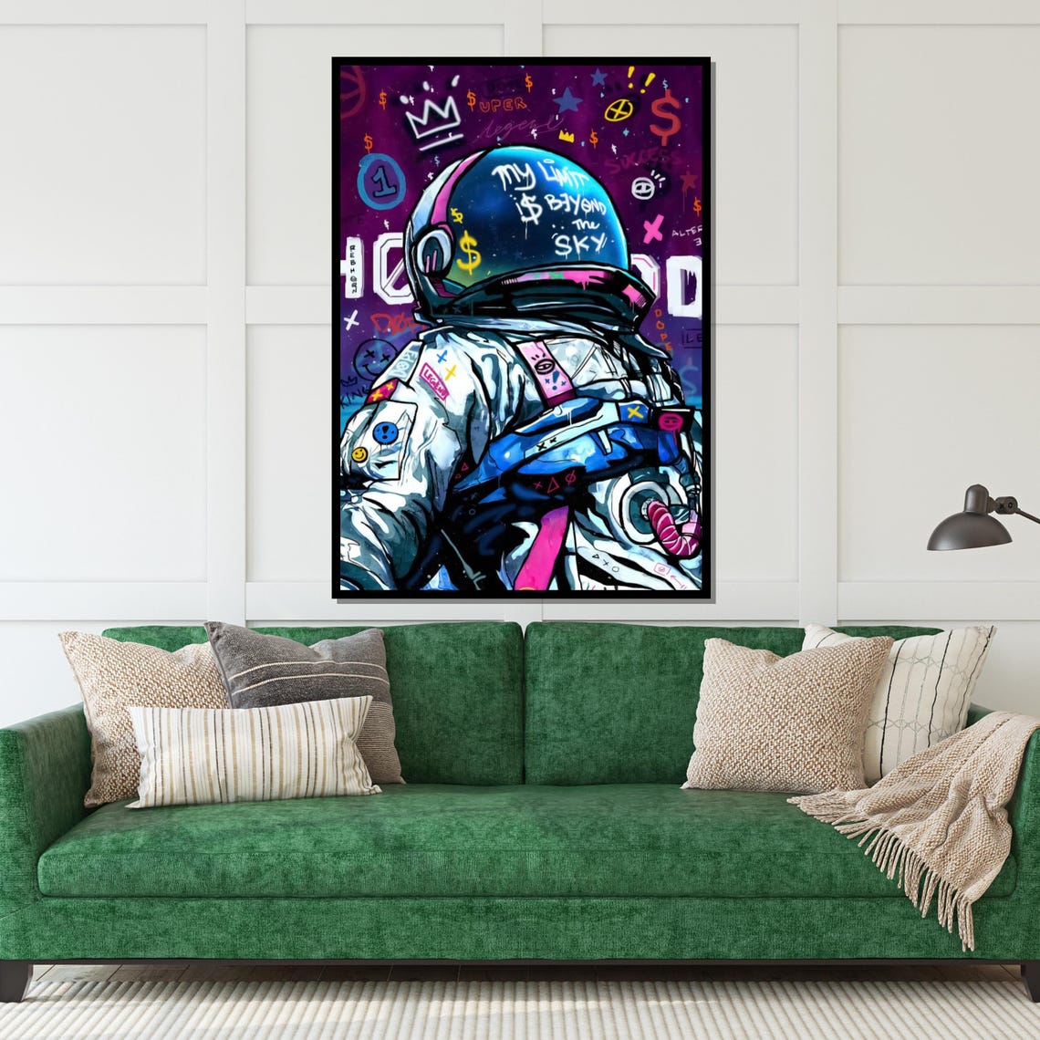 Graffiti Astronaut My Limit Is Beyond The Sky Urban Space Art Poster - Image 4
