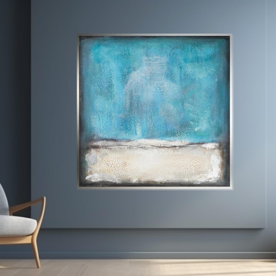 Turquoise Ocean Minimalist Seascape Serene Coastal Horizon Print - Image 4