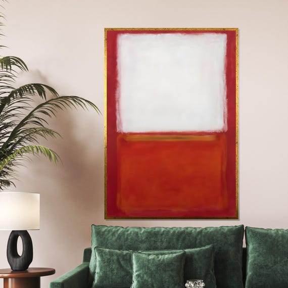 Rothko Abstract Modern Art Red And White Wall Art Minimalist Abstract Ready To Hang Wall Decor Contemporary Art Design