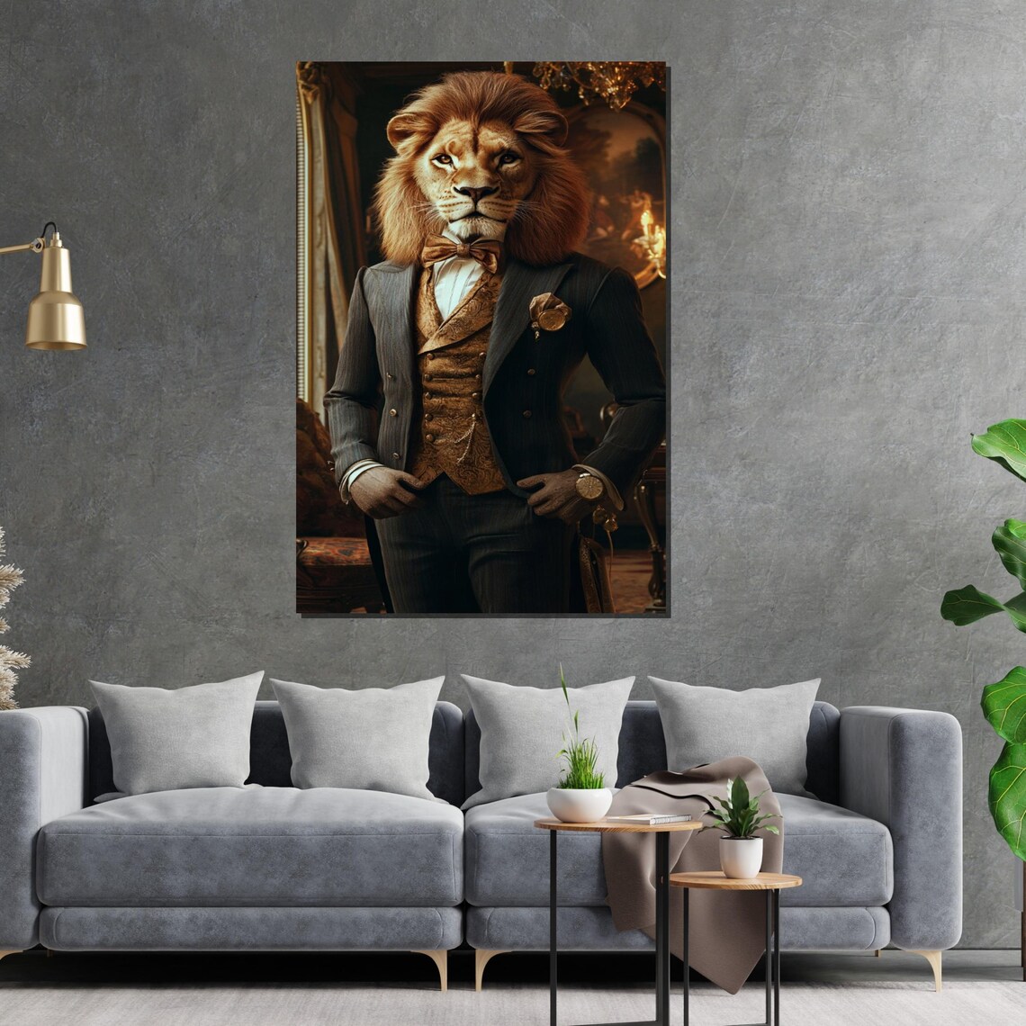 Lion Wearing Suit Gentleman Anthropomorphic Regal Animal Poster - Image 2