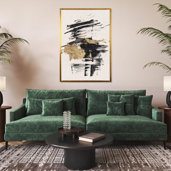 Abstract Gold Brushstroke Modern Art Print Textured Wall Decor Wall Art Design Ready To Hang Contemporary Home Decor