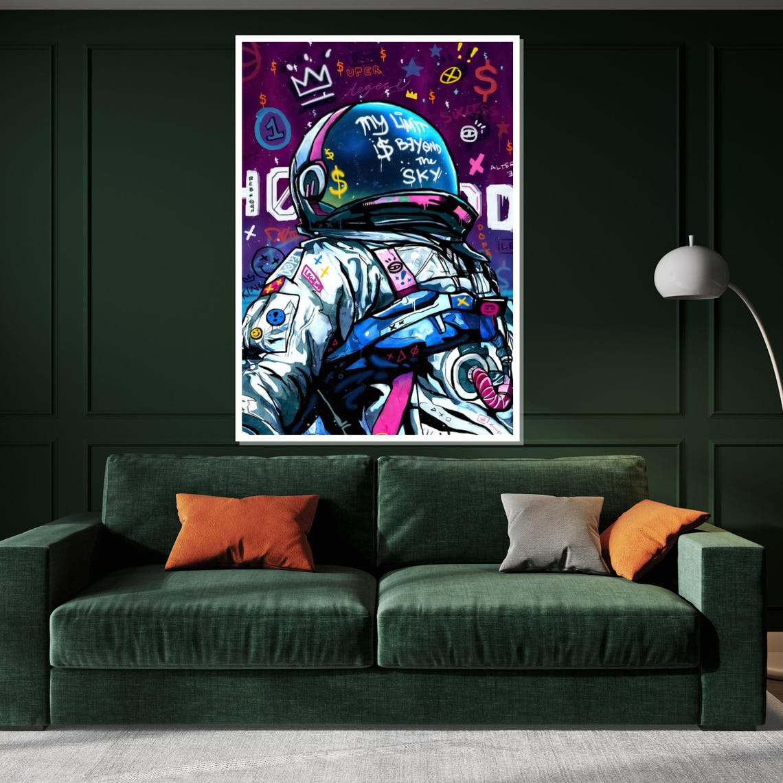 Astronaut With My Limit Is Beyond The Sky Graffiti Quote Art Poster - Image 3