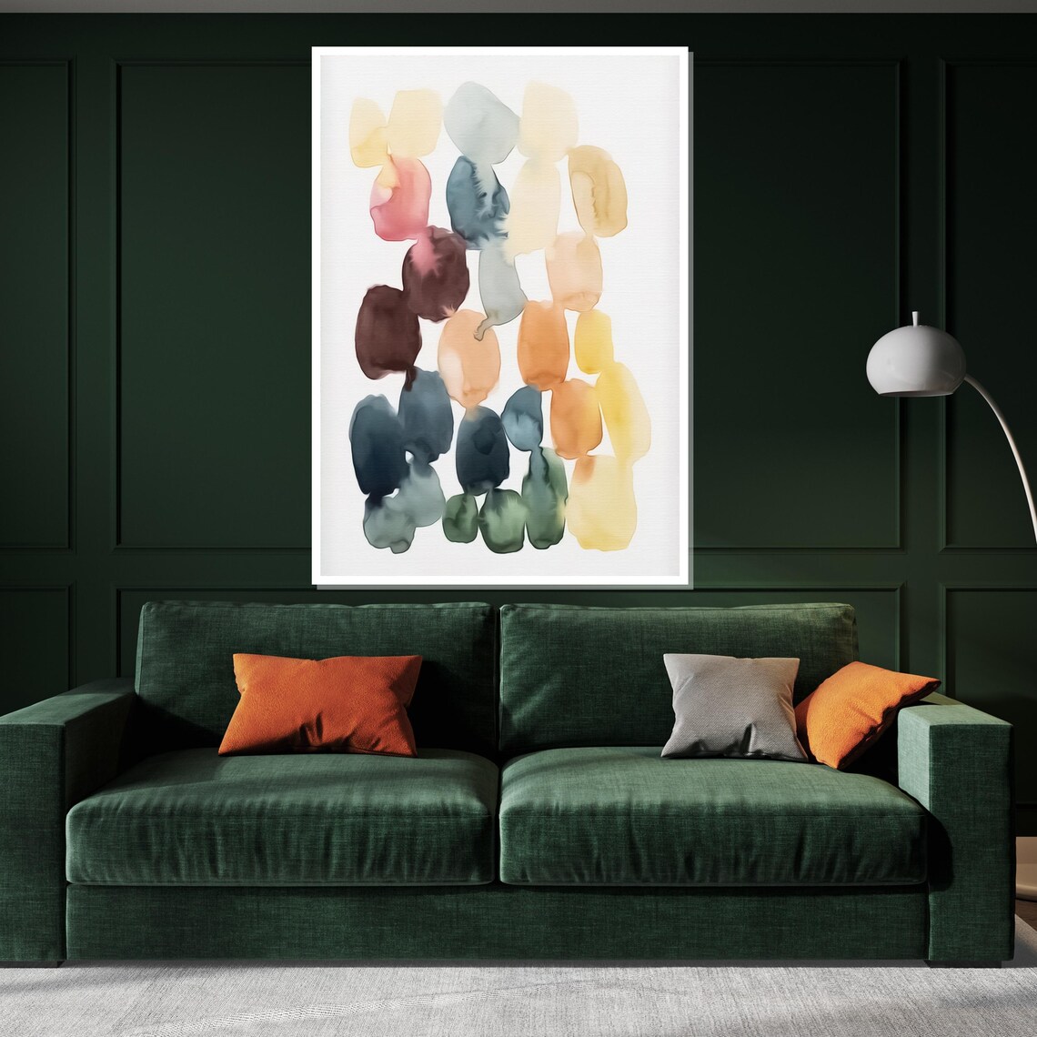 Soft Watercolor Color Blocks Muted Rainbow Modern Art Poster - Image 3