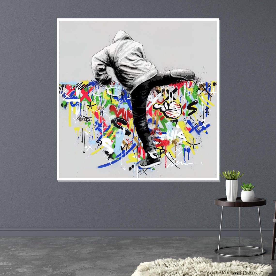 Graffiti Hoodie Art Urban Street Art Colorful Wall Print Modern Wall Art Ready To Hang Urban Decor Street Art Vibe - Image 3
