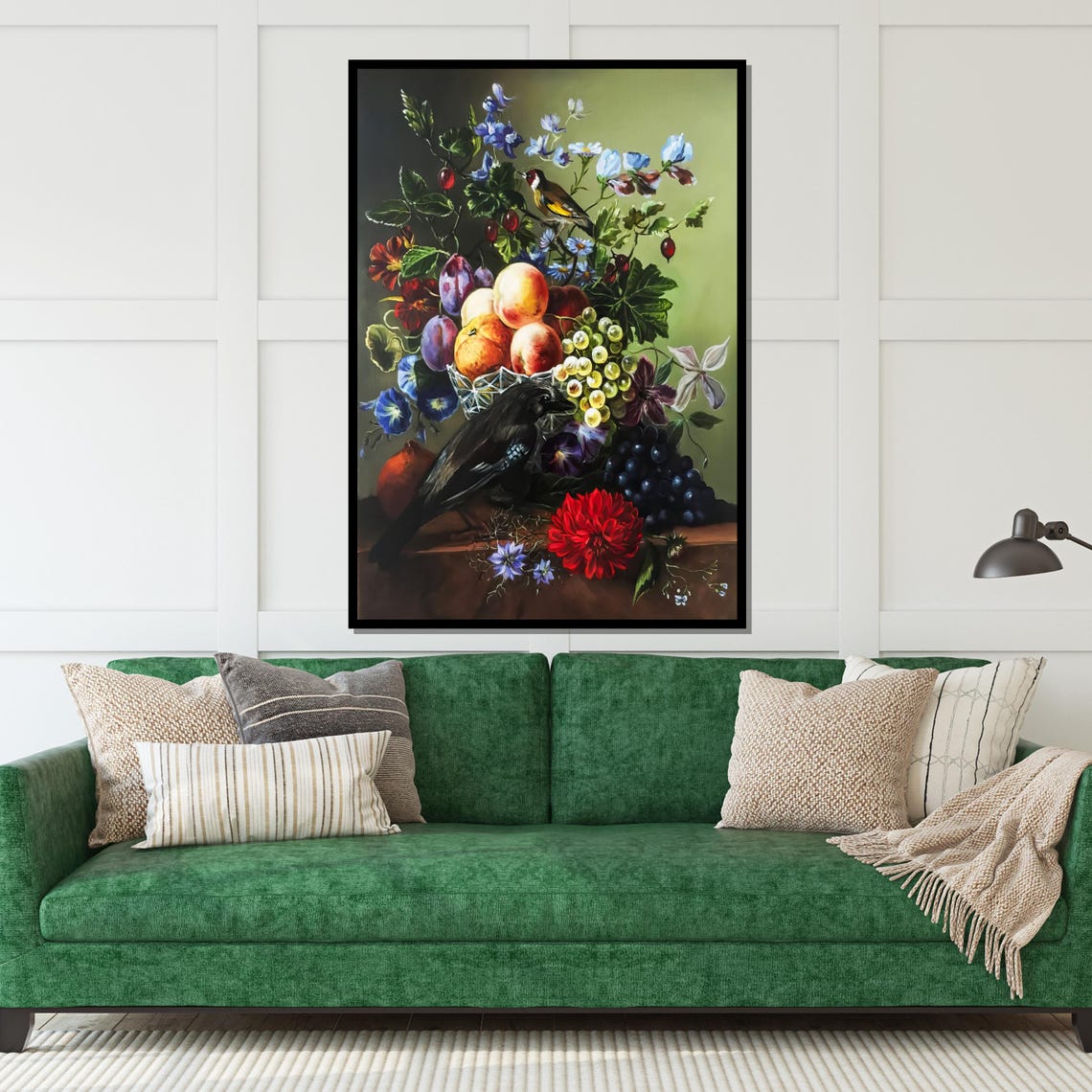 Fruit And Flower Still Life With Birds Classic Dutch Style Wall Art - Image 5