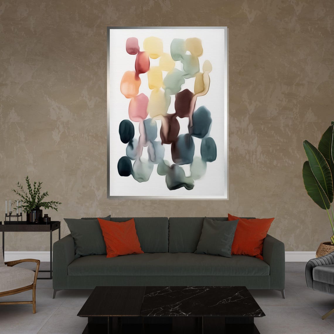 Soft Pastel Watercolor Blobs Abstract Gentle Color Wash Print - Image 4