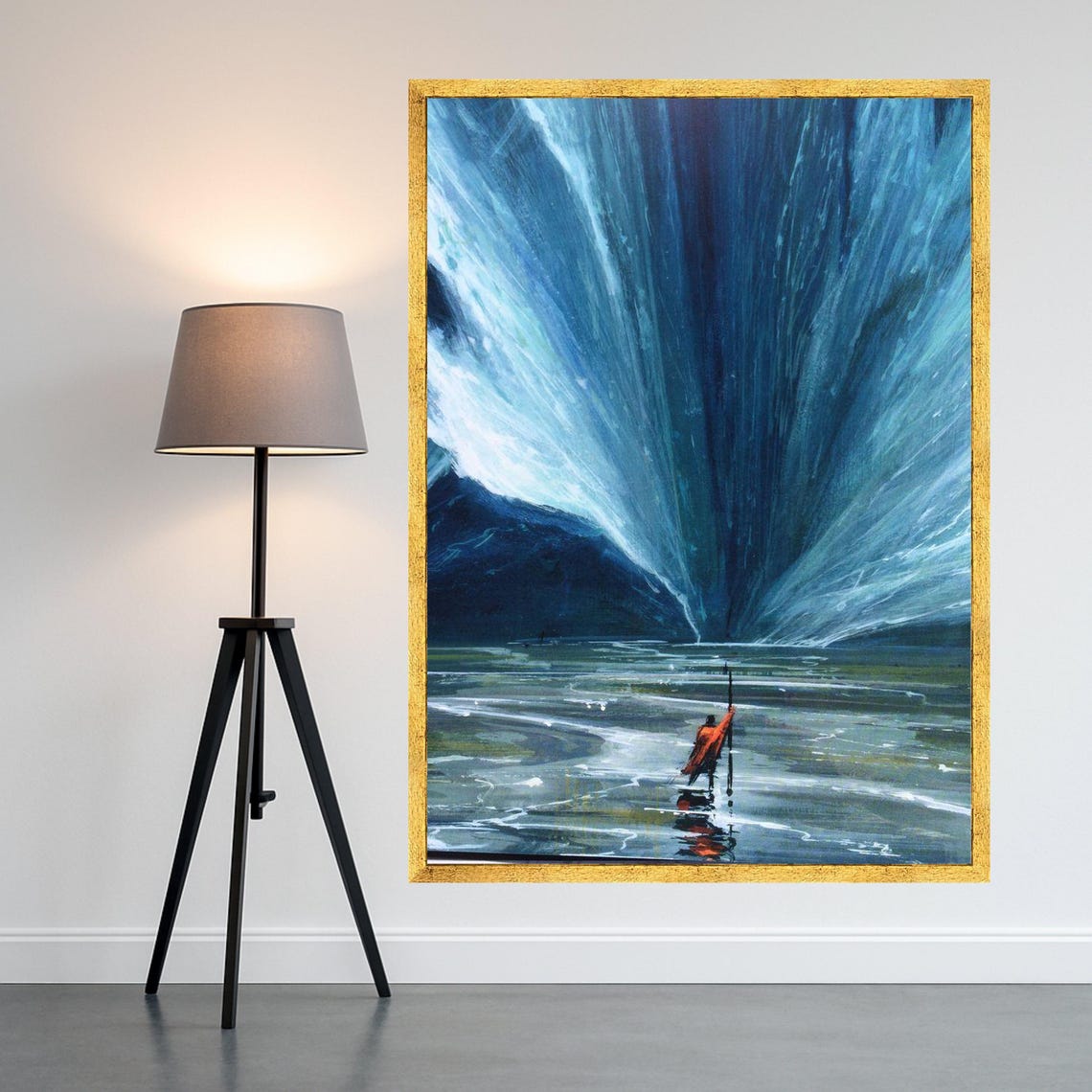 Moses Parting The Sea Towering Wave Biblical Faith Art Print