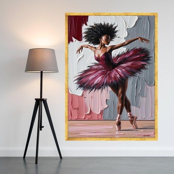 Ballerina Canvas Print Elegant Wall Art Dance Decor Ready To Hang Modern Decoration