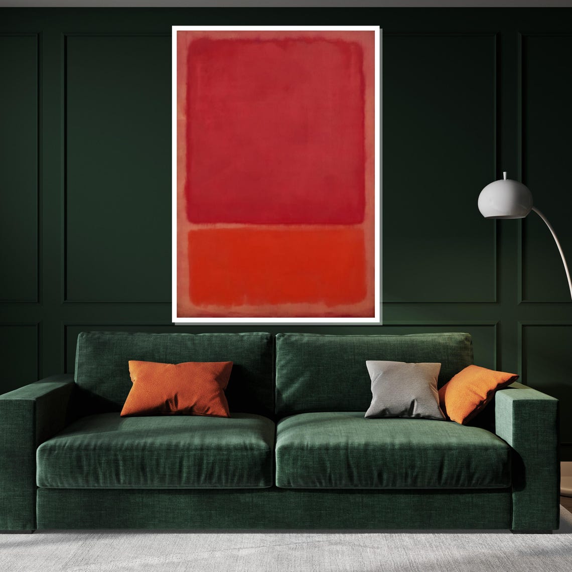 Fiery Red and Orange Color Field Abstract Modern Gallery Poster - Image 3