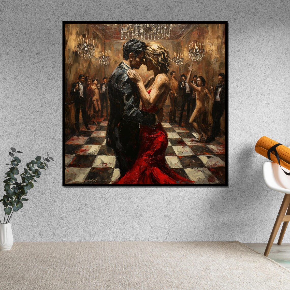 Passionate Tango Dance Couple Red Dress Romantic Ballroom Art Poster - Image 5