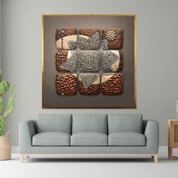 Geometric Texture Wall Art Tribal Pattern Ethnic Design Wall Art Design Ready To Hang Decoration Modern Home Decor