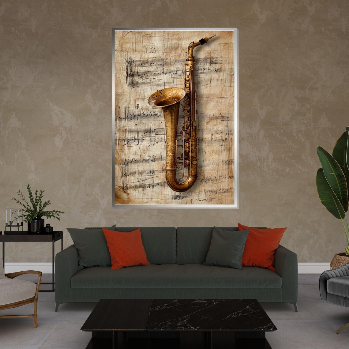 Vintage Saxophone Music Art Print, Instrument Sheet - Image 4
