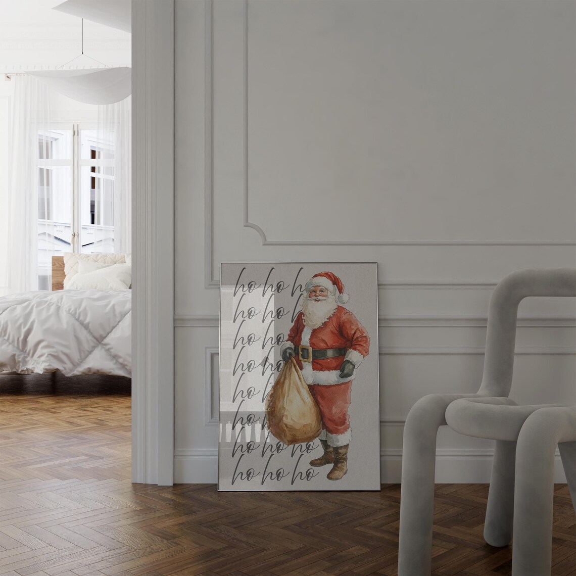 Santas Gifts Watercolor Illustration Poster Santa Wall Art Trendy Holiday Print Merry Christmas Art Xmas Home Decor Winter Print - Image 5