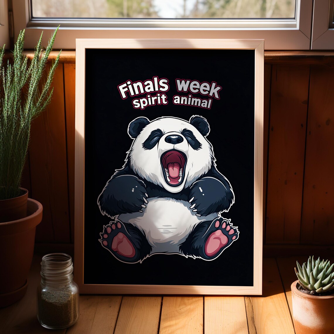 Finals Week Spirit Animal Sleepy Panda Funny Student Gift Poster