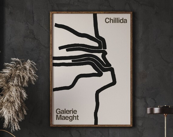 Galerie Maeght Chillida Exhibition Poster, Vintage Abstract