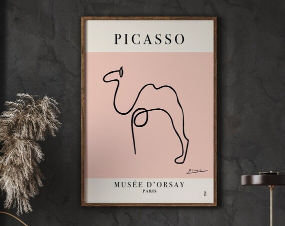 Picasso Camel One Line Print Musee Dorsay Paris Blush Minimal Art