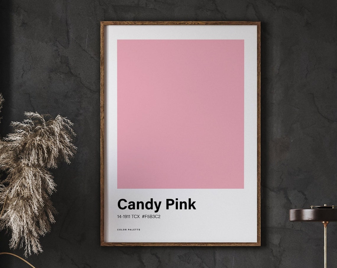 Candy Pink 14-1911 TCX Color Palette Minimalist Modern Wall Art