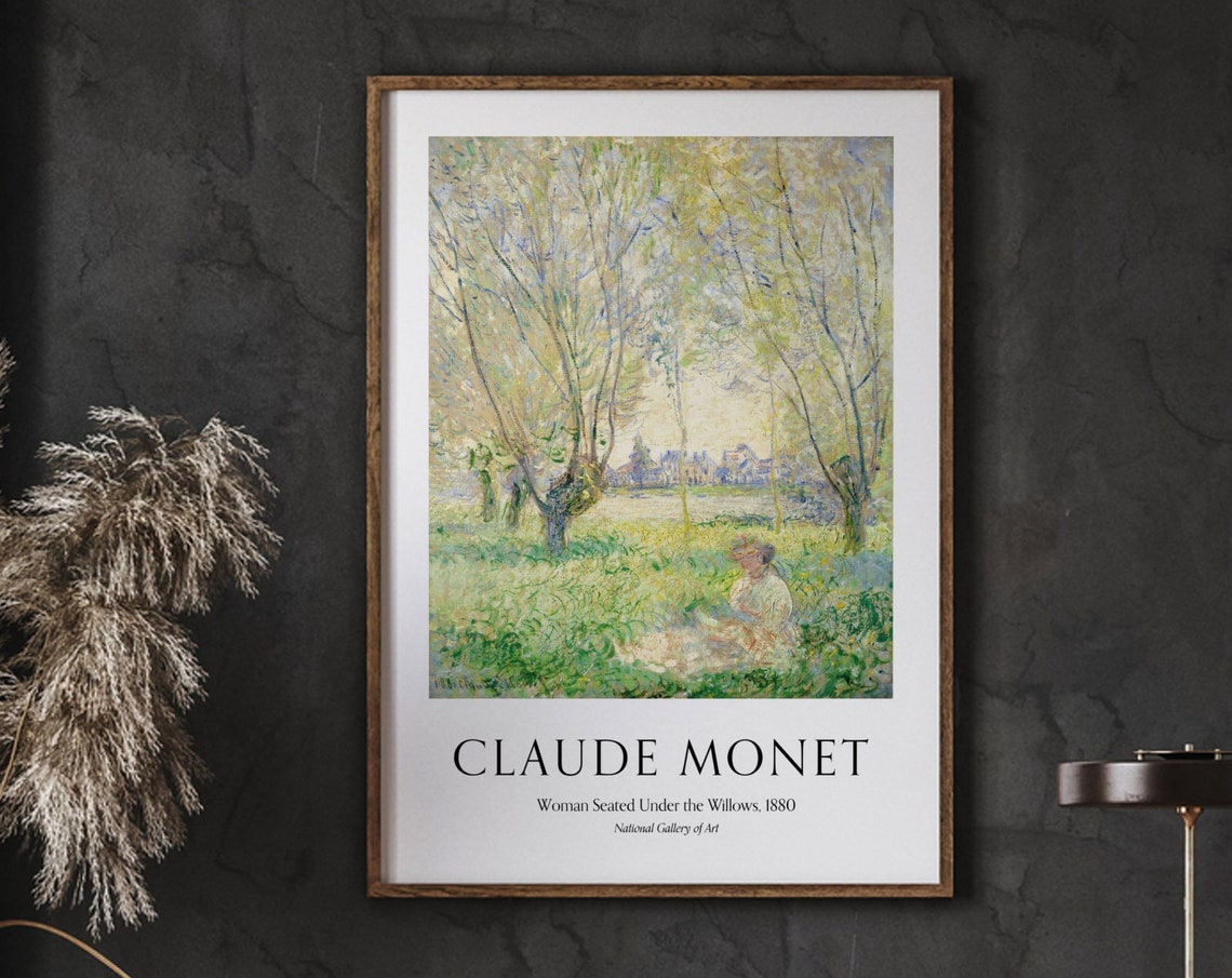 Claude Monet Woman Seated Under the Willows 1880 Meadow Poster