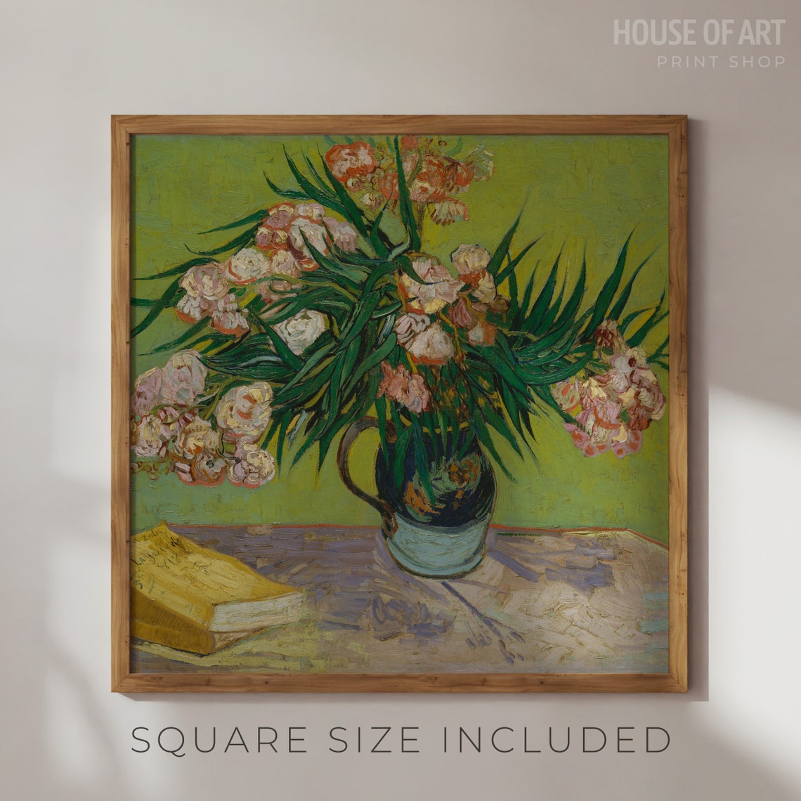 Van Gogh Oleanders Bouquet In Jug Pink Blossoms Still Life Poster - Image 2