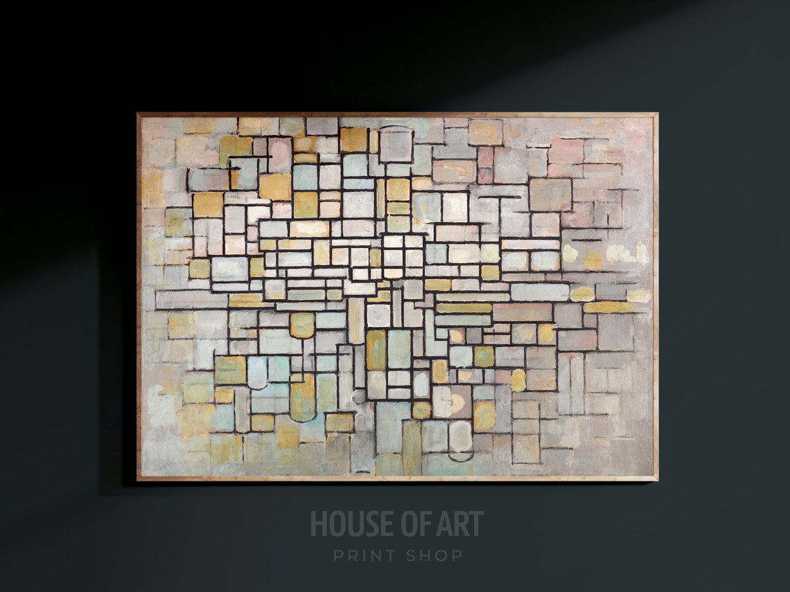 Abstract Composition Artwork Black Lines And Color Combinations Instant Print General Beauty River Oil Painting - Image 3