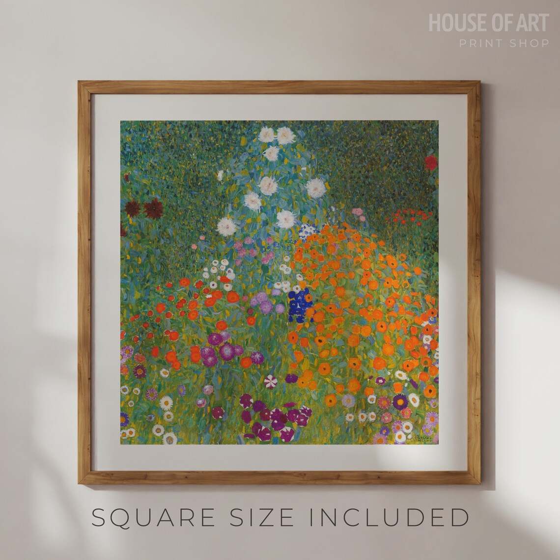 Flower Garden Painting Colorful Blooming Wildflowers Field Art Print - Image 2