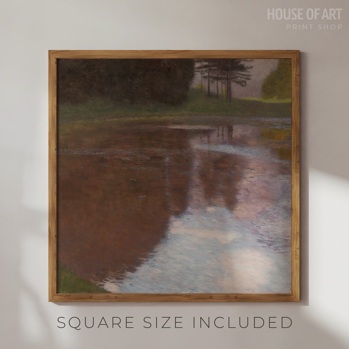 Gustav Klimt Calm Pond Tree Reflections Oil Painting Landscape Poster - Image 2