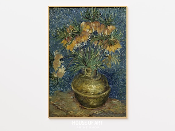 Van Gogh Imperial Fritillaries Copper Vase Floral Oil Painting Wall Art Poster