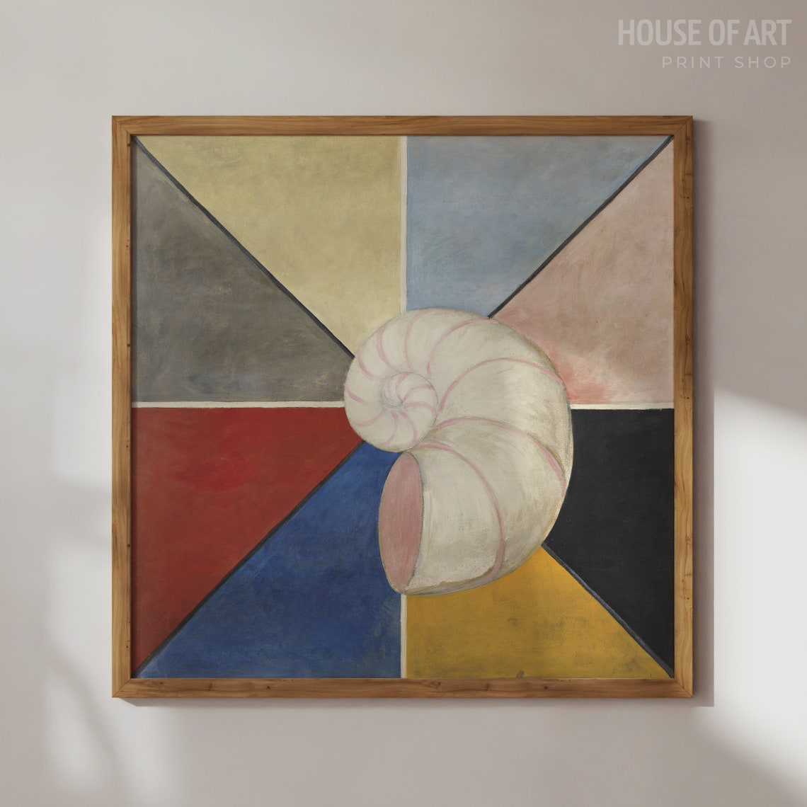 Spiral Seashell Nautilus Shell Colorful Geometric Abstract Art Poster