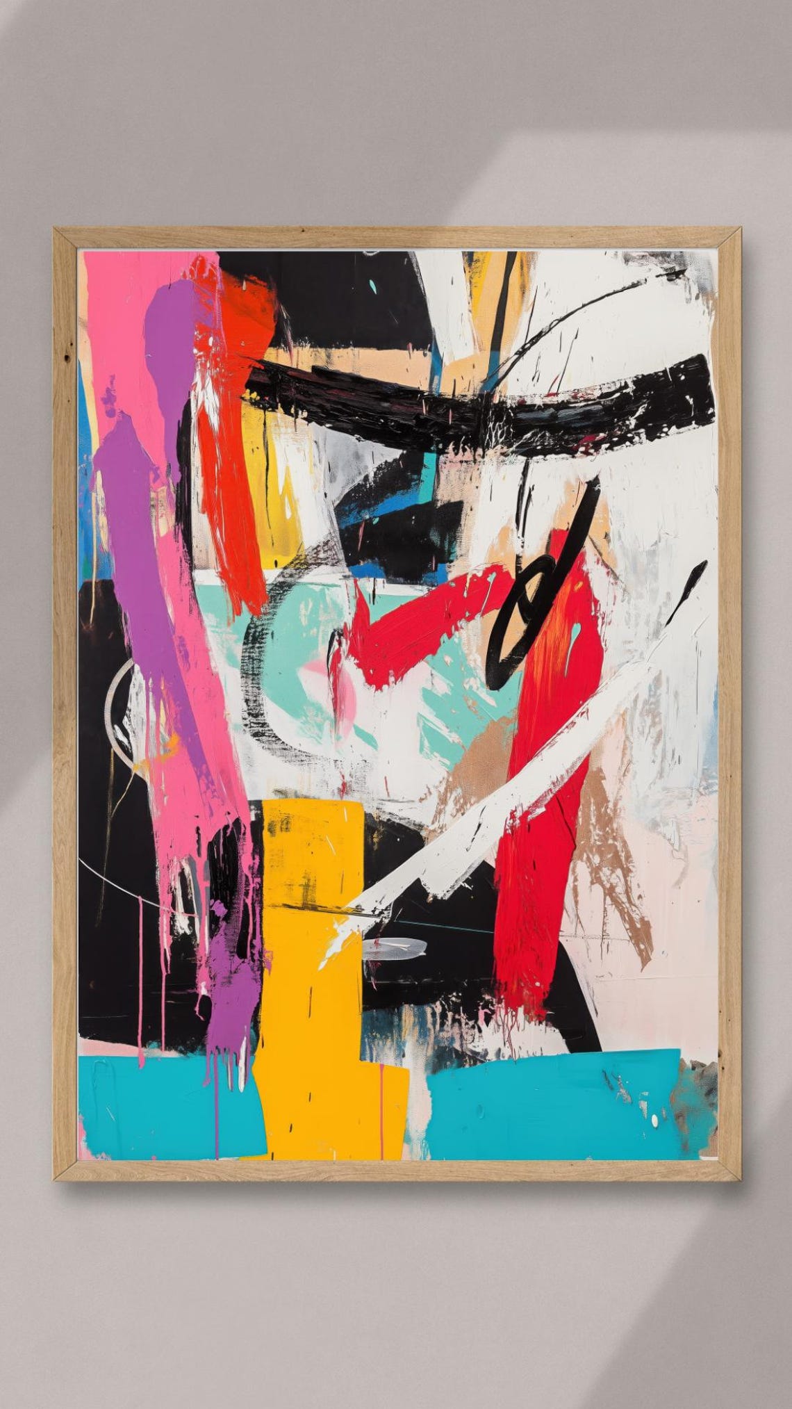 Bold Abstract Color Splash Modern Expressionist Wall Art Print - Image 2